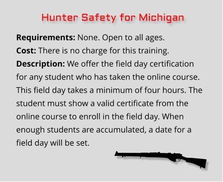 hunter safety for michigan field day on range