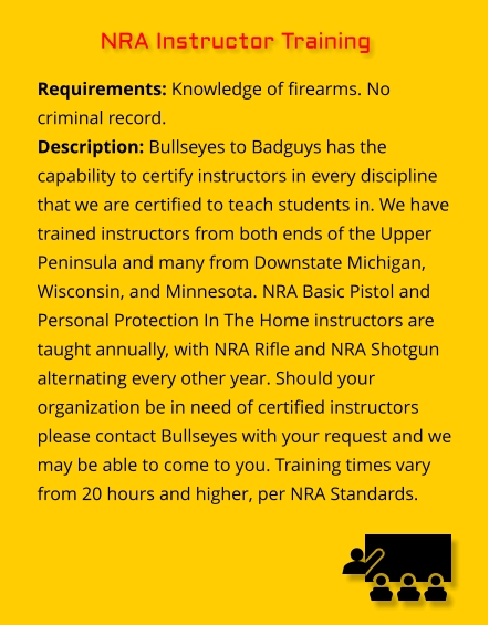 instructor training certified minnesota downstate michigan wisconsin yearly