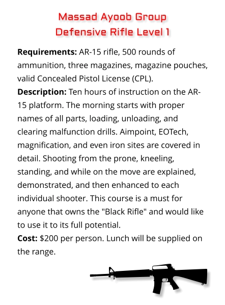marksmanship rifle survival expert safetly defense